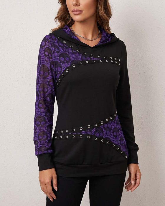 Hoodie Casual Kleurblok