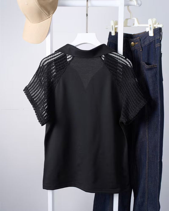 Blouse Effen Kleur Kraag Uitgesneden