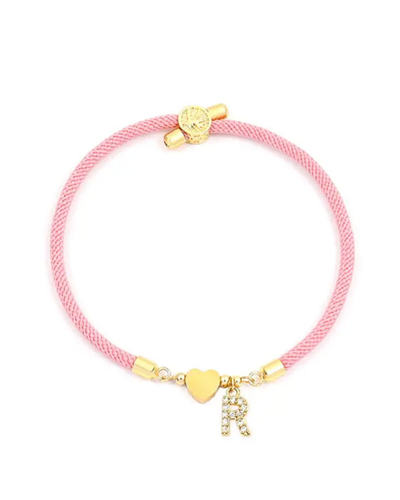 Initieel Hart Charm Link Modieus Armband