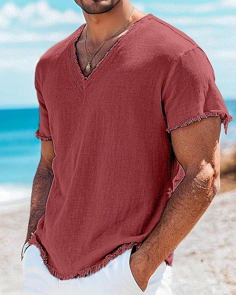 T-Shirt Heren Effen Korte Mouw