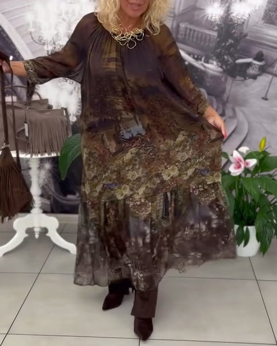 Jurk Elegant Bloemenprint Lang