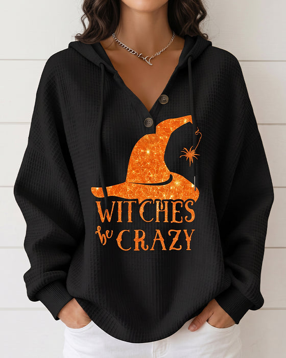 V‑Hals Bedrukte Trekkoord Sweatshirt