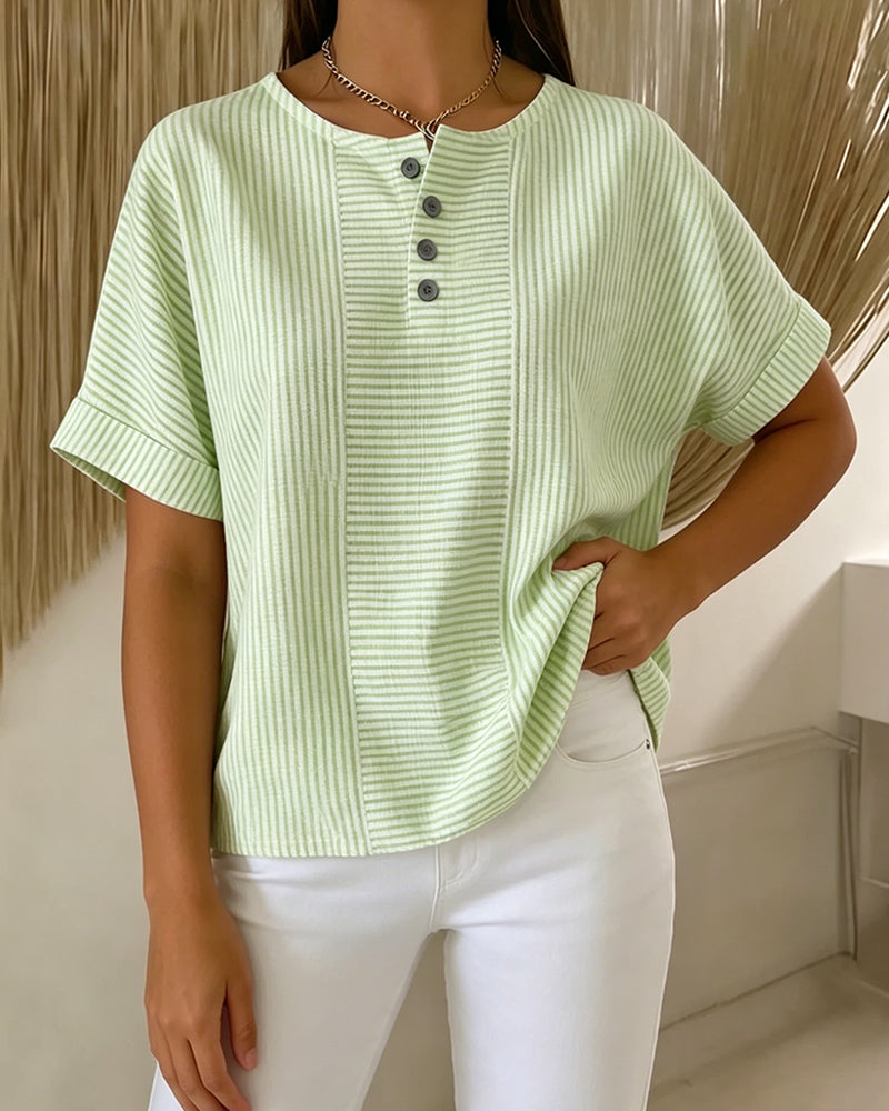 Blouse Ronde Hals Korte Mouw