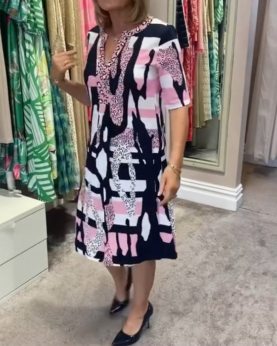 Midi-jurk met luipaardprint voor dames