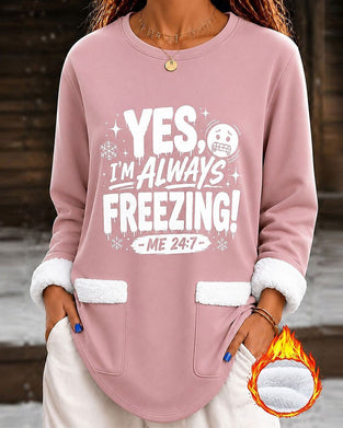 Hoodie Letterprint Ronde Hals Fleece Pullover