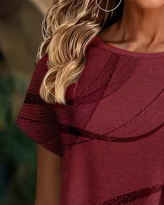 T-Shirt Korte Mouw Asymmetrische Zoom
