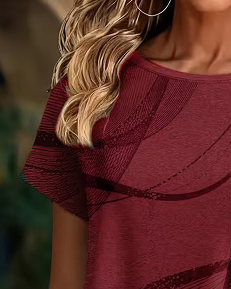 T-Shirt Korte Mouw Asymmetrische Zoom