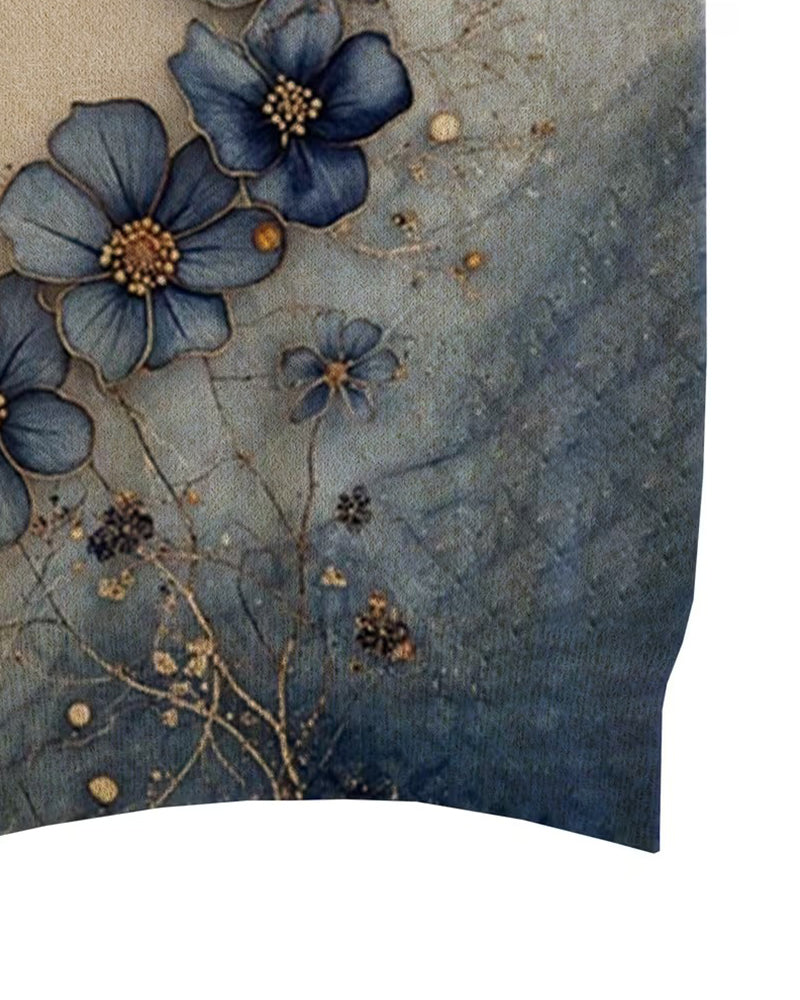 Pullover Aquarel Bloemenpatroon Mouwloos