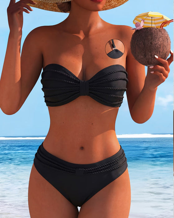 Bikini Effen Kleur Halsternek