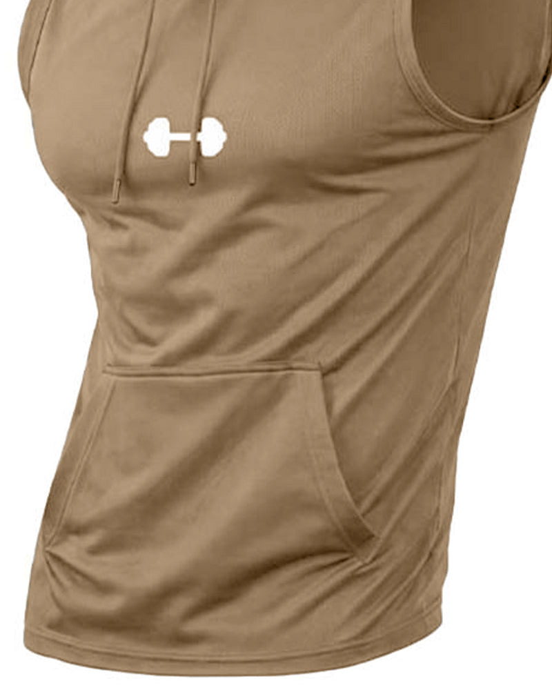 Tank Top Hoodie Sweatshirt Mouwloos Trekkoord