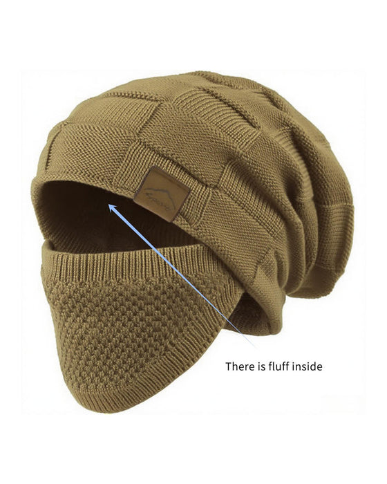 Gebreide Muts Masker Set Winter Muts Gezicht Oor Bedekking