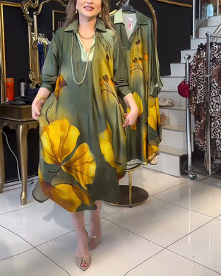 Jurk met reverszak en ombre-print