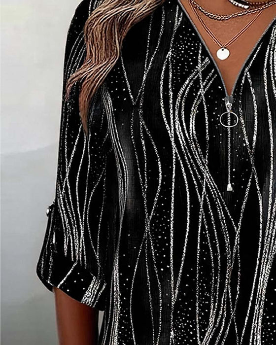 Blouse Rits Lijn Schittering