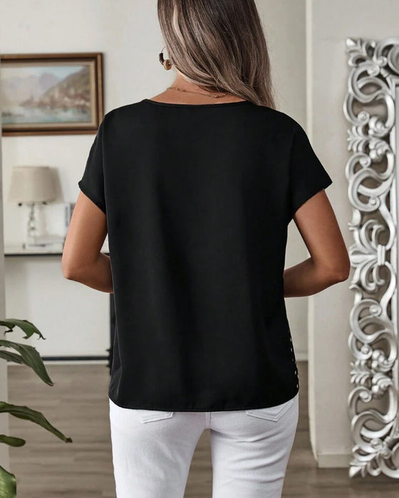 T-shirt Ronde Hals Polka Dot Print