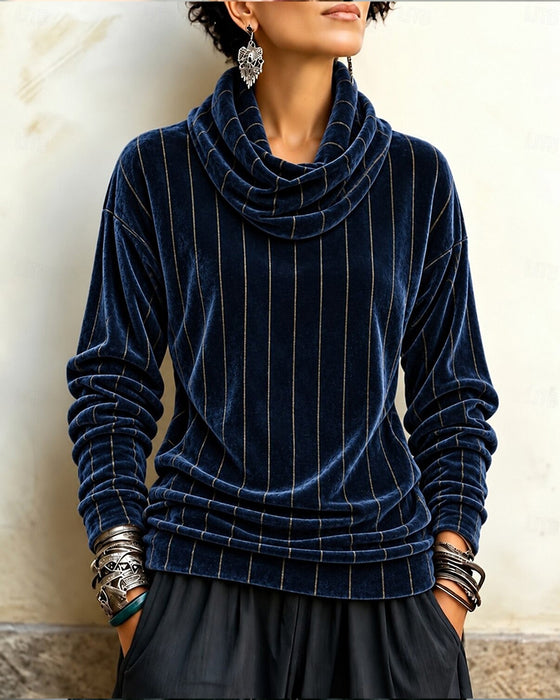 Top Gestreept Cowl Hals Mode