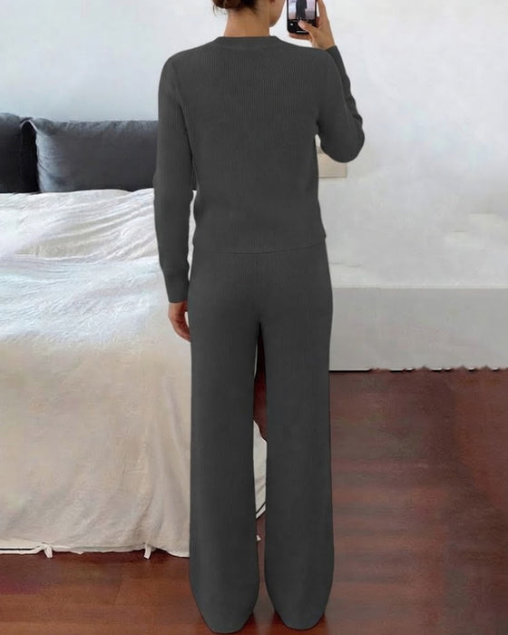 Set Casual Effen Kleur Tweedelig