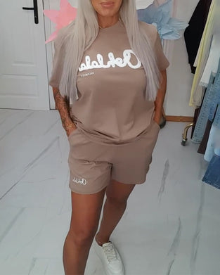 Set Casual Korte Mouw Handdoek Borduurwerk