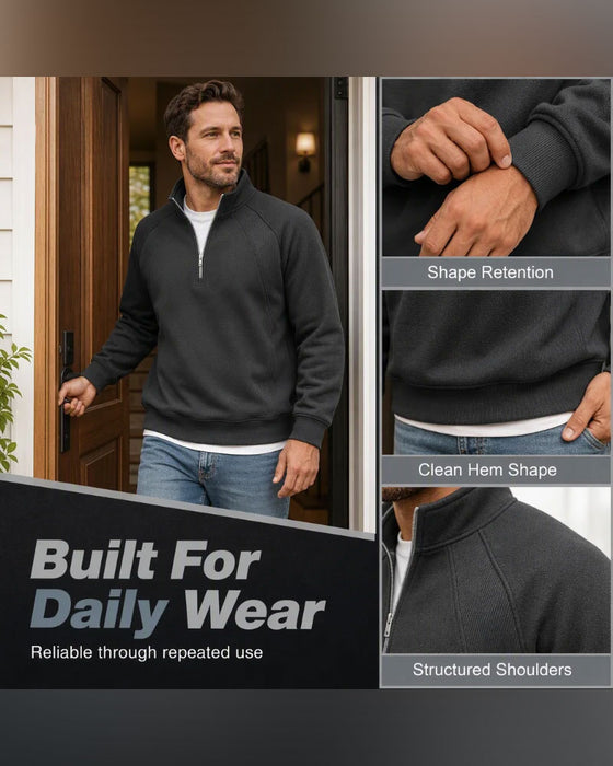 Sweatshirt Half Zip Staande Kraag
