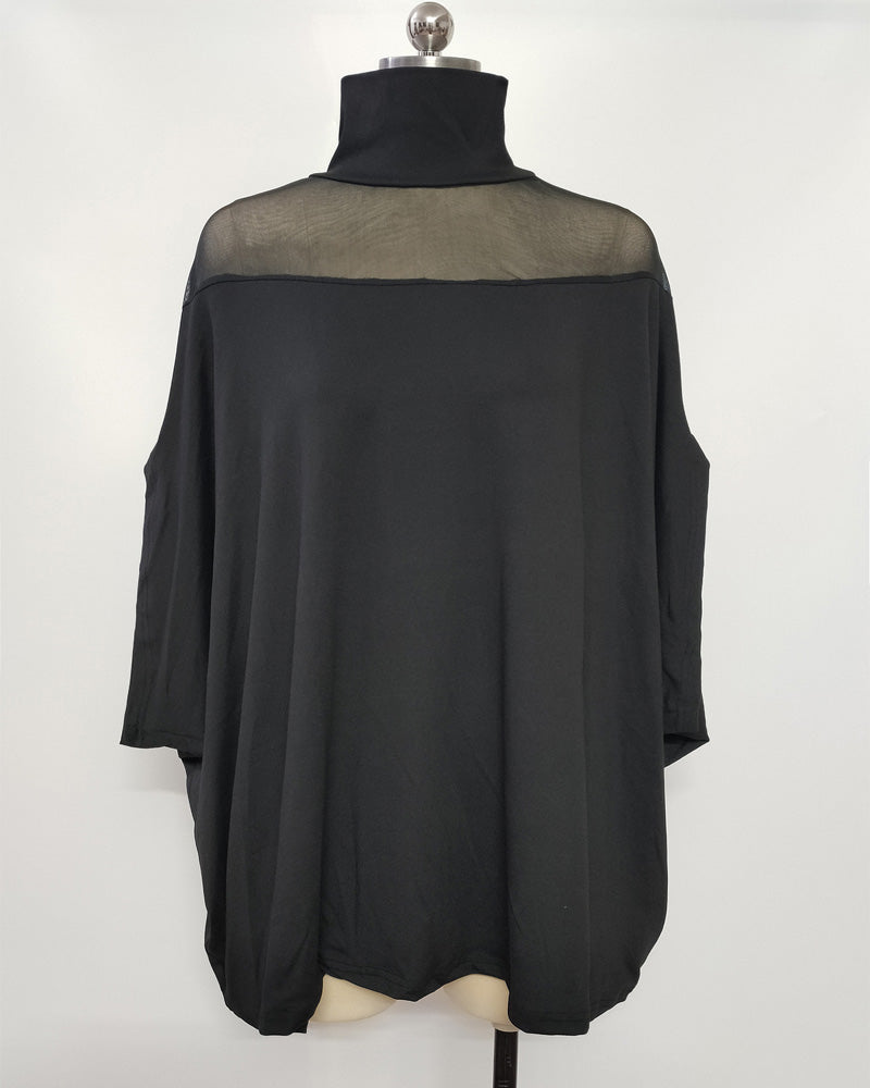 Blouse Doorzichtig Cold Shoulder Dolmanmouw