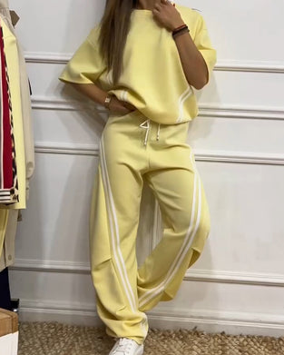 Tweedelig Set Athletic Strepenafwerking Casual