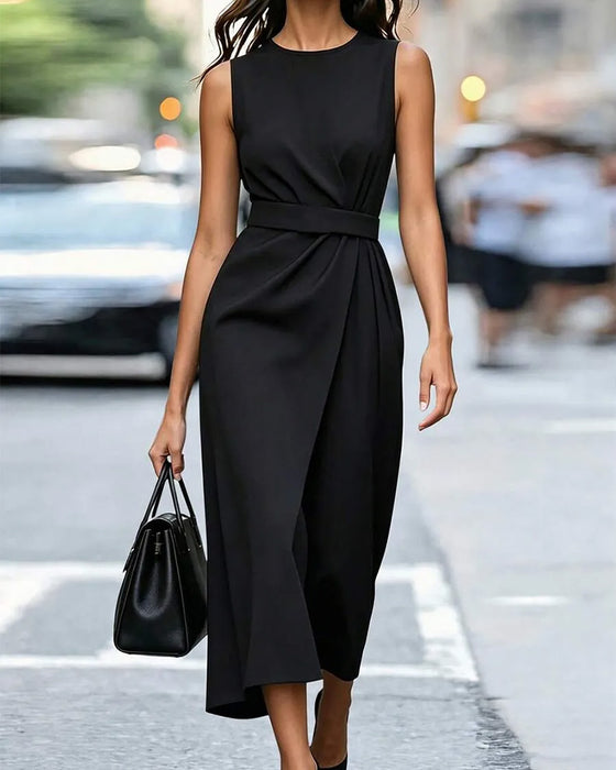 Jurk Mouwloos Elegant Getailleerd