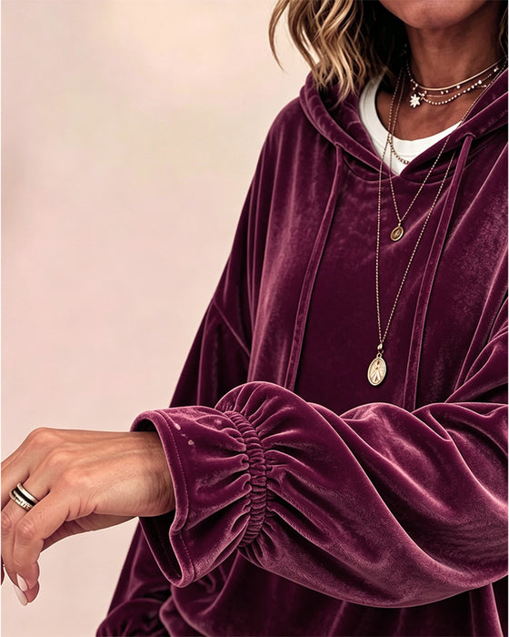 Hoodie Effen Kleur Lange Mouwen