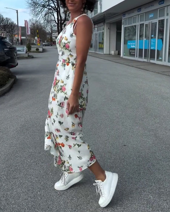 Jurk Mouwloos Geprint Casual