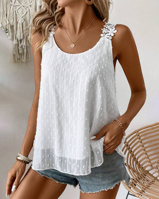 Vest Effen Kleur Schouderband