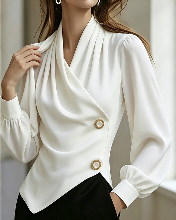 Blouse Gedrapeerd Mode V-Hals