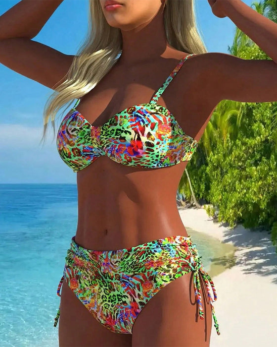 Opvallende Tweedelige Badpak met Luipaardprint