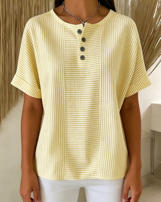 Blouse Ronde Hals Korte Mouw