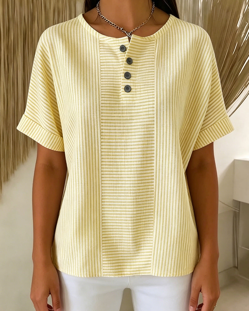 Blouse Ronde Hals Korte Mouw