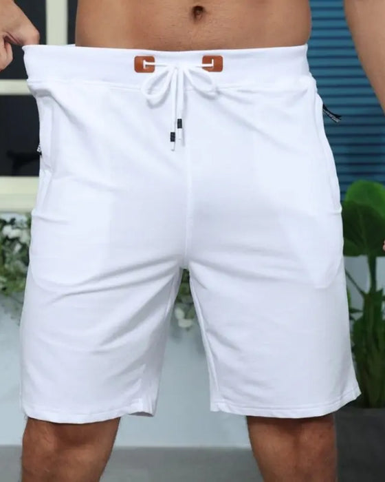 Shorts Elastische Taille Trekkoord Effen Kleur Heren