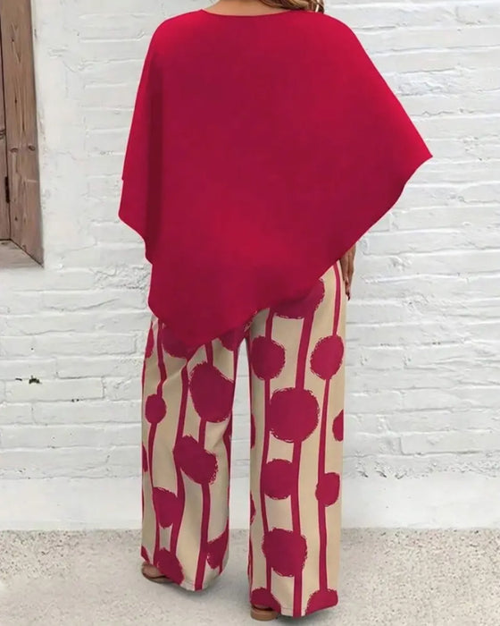 Set Capestijl Top En Bedrukte Wijde Broek