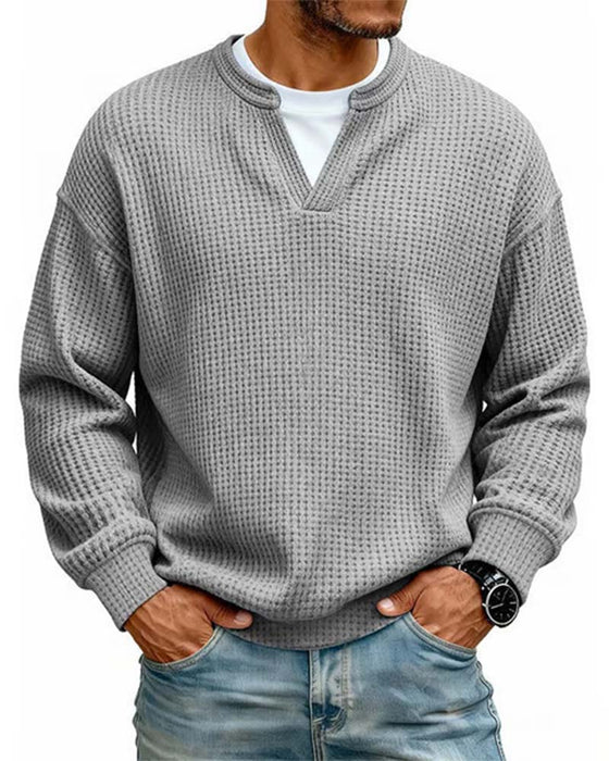 Sweatshirt Heren Ronde Hals Nep Gelaagd