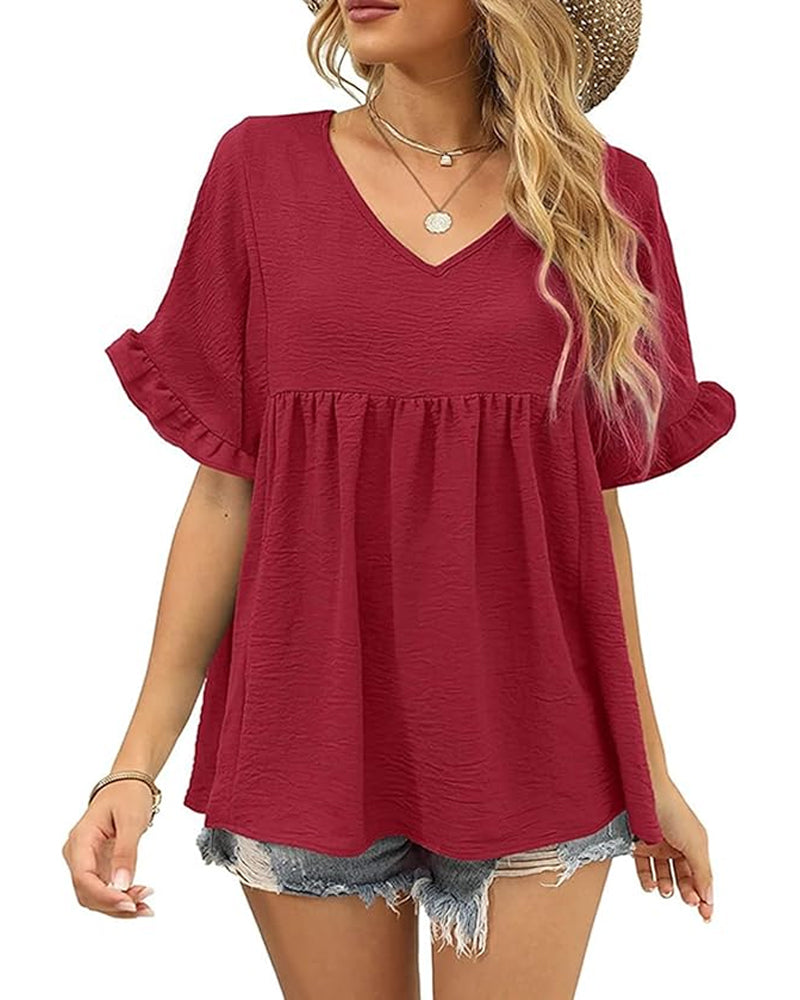 Blouse Casual Ruche Loose Fit