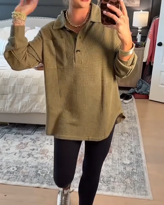 Sweater Polo Kraag Effen Kleur