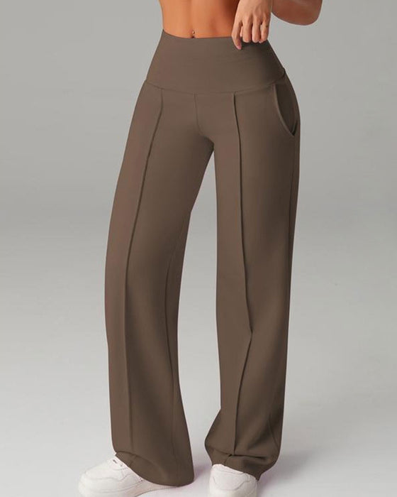 Broek Effen Bies Rechte Pijp Sport