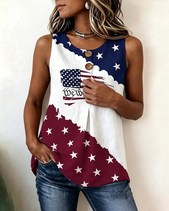 Tank Tops Sterren En Strepen Print