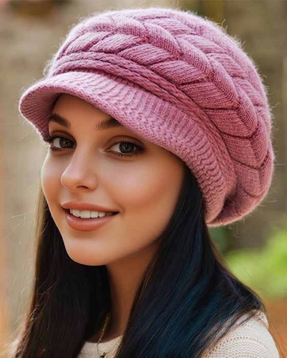 Dames Kabelbrei Winter Slouchy Beanie Muts Zacht Warm Rekbaar
