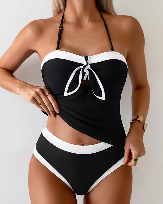 Tankini Halter Bandeau Contrast