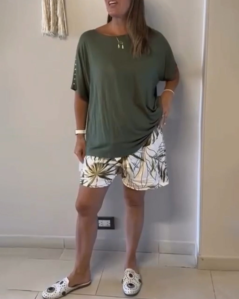 T-Shirt Loose Ronde Hals Korte Mouw