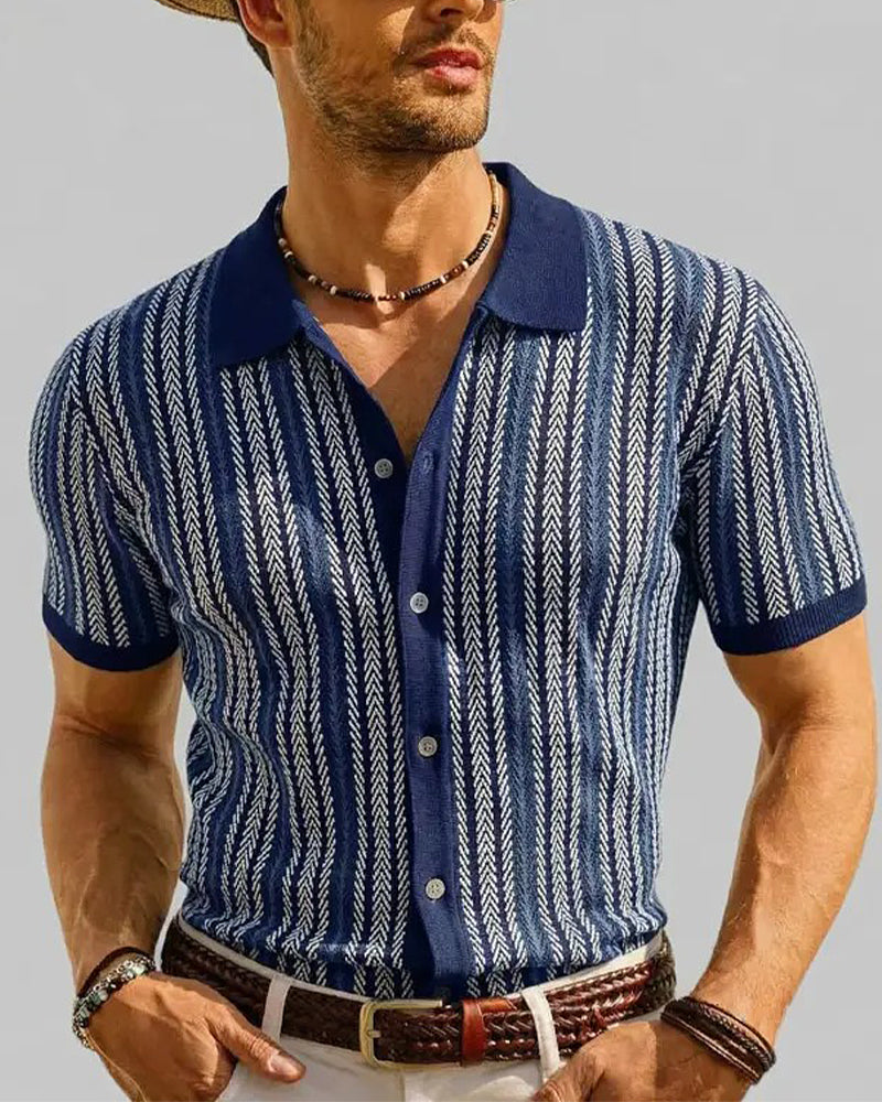 T-Shirt Reverse Heren Korte Mouw Knoop