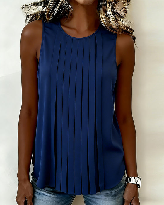 Tanktop Orgelplooi Mouwloos