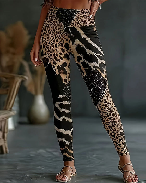 Broek Hoge Taille Luipaardprint Yoga