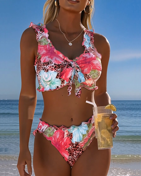 Bikinis Bloemen Luipaard Patchwerk