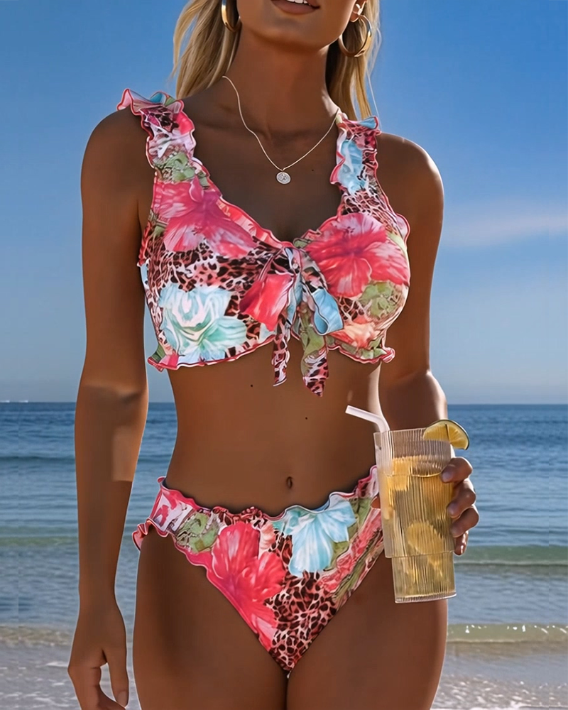 Bikinis Bloemen Luipaard Patchwerk