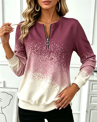 Sweatshirt Rits Gradiënt Contrast