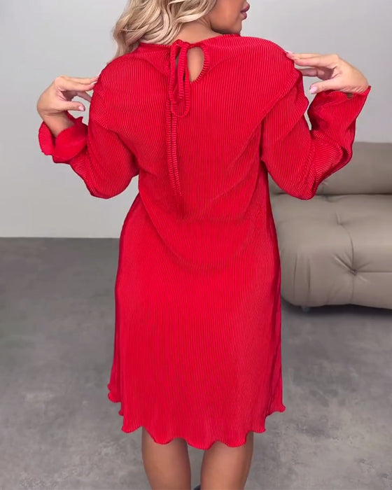 Casual jurk effen kleur knielengte