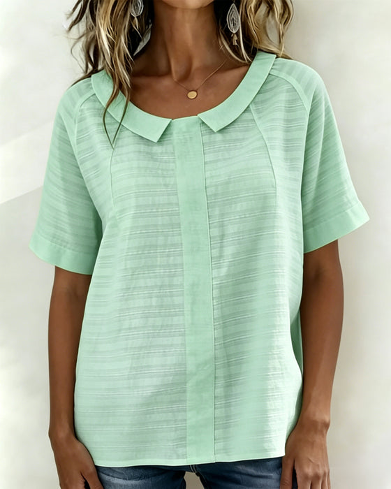 Blouse Gestructureerd Peter Pan Kraag